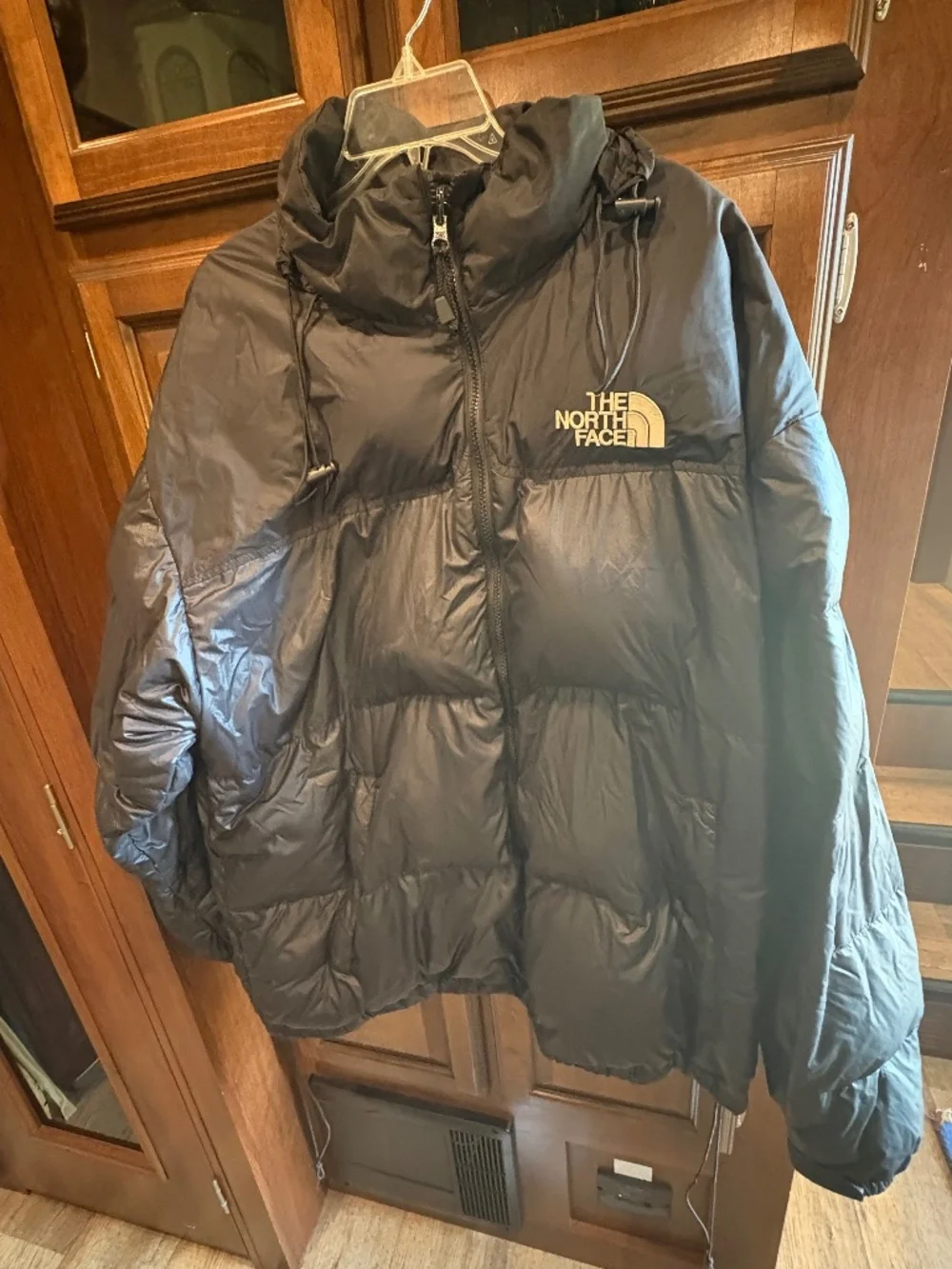 The North Face Mens Black Goose Down Drawcord Hem Hooded Puffer Jacket - Sz XXXL